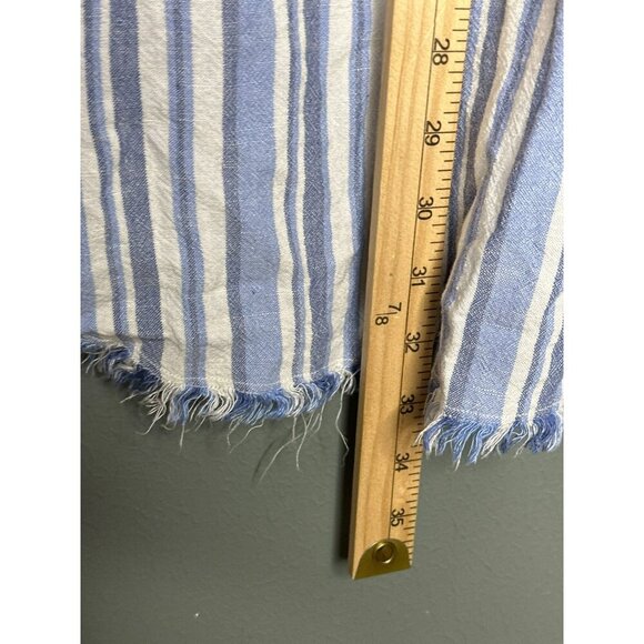 Cloth & Stone Anthropologie Women's XS Chambray Striped Button Shirt Linen Blend - Picture 7 of 13